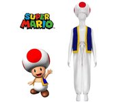 Unbrand Adultos Unisex Super Mario Bros Toad Fancy Dress Juego Retro Disfraces Deluxe Fiesta de Carnaval Halloween Cosplay Trajes,WHBYV aaliti