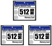 3 tarjetas de memoria flash compactas de 512 MB para cámara, máquina publicitaria, tarjeta de computadora industrial Whiteblue