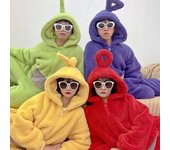 unbrand Unisex Teletubbies Disfraces Disi Onesies Lala Pijama Cosplay Pijama Adulto Animal Ropa de Dormir Mono Rojo M