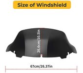 4.5'' 7 "10.5'' Carenado del parabrisas Cubierta del parabrisas para Harley Electra Street Glide Touring Ultra Limited 2014 - 2020 2015 10.5inch black