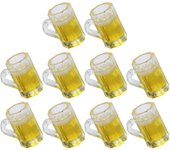 10pcs Mini taza de cerveza vasos de chupito 1: 12 pequeñas jarras de cerveza vasos de degustación de cerveza en miniatura para jugar a simular jugu...