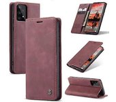 Hsmy para Samsung Galaxy A33 5G CaseMe 013 Funda de teléfono de cuero abatible horizontal multifuncional Rojo de vino