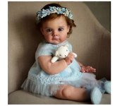 Muñeca Reborns realista con brazo y pierna móviles Vinilo de cuerpo completo Puchero para niña
