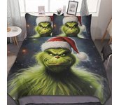 Juego de ropa de cama BM102 Grinch Juego de cama de 3 piezas Juego de fundas nórdicas Suave, cálido y cómodo Juego de cama suave con ZW102 Single13...