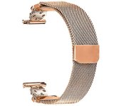 Compatible con Honor Watch ES Milanese Band Flower Correa de reloj de malla magnética de acero inoxidable PinkGold
