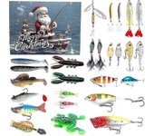 Calendario de Adviento de Pesca 2024, Calendario de Adviento de Señuelo de Pesca, 24 Días Calendario de Adviento de Cuenta Regresiva de Navidad par...