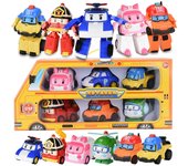 6pcs/Set Poli Car Kids Action Figure Robot Toy Bus Transform Vehicle Cartoon Anime Action Figure Toys For Children Gift Juguetes