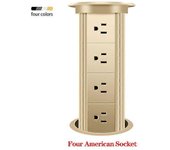 Zócalo emergente automático EU FR UK US Adaptador de enchufe estándar universal Ascensor Electrodoméstico inteligente USB tipo c Bluetooth Audio gris