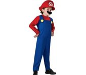 Niños adultos Super Mario Bros Luigi Cosplay Traje Traje Fancy Dress Party Set (Chicos) Mario Rojo 9-10 Years