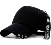 2023 Trendy Iron Ring Gorras de béisbol para hombres Mujeres Algodón negro Primavera Streetwear coreano Snapback Hip Hop Cap Bone Trucker Hat Gorra...