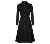 Gabardina de lana para mujer Abrigo de mujer (gzyv) Negro M