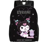 Mochilas Kuromi para niños, niñas, mochilas para computadoras portátiles de dibujos animados, mochila liviana y duradera, mochila escolar para adol...