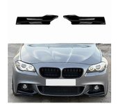 Coche negro brillante parachoques delantero difusor ángulo de labio divisor alerón protector para 5 Series F10 F11 2011-2017