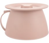 Cámara Olla Cubo de orina de plástico con tapa Inodoro urinario portátil Cubo de orina Bedpan Spittoon Rosa 22X22cm