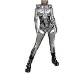 Halloween Robot de manga larga Jumpcompatible Masquerade Party Fancy Dress Costume_y E XL