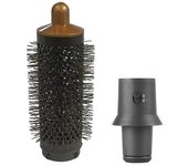Peine cilíndrico y adaptador compatible Dyson Styler / Secador de pelo supersónico Accesorios Herramienta de peinado para el cabello, dorado y gris