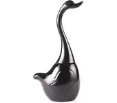 Juego de escobillas de inodoro en forma de cisne WC, diseño de escobilla de inodoro portaescobillas de inodoro y soporte, para baño (negro)
