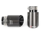 Bimirth 4" Akrapovic Gloss Carbon Fibre Exhaust Tips X2 Universal Escape Pipe