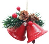 Adornos de campanas de Navidad Campanas de trompeta de metal Adorno colgante del árbol de Navidad NUEVO Rojo