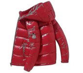 Chaqueta shiny down chaqueta de invierno de los hombres stand collar down chaqueta con capucha Rojo S