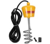 Calentador de agua inflable para piscina con varilla calefactora flotante para bañera de 3000w con termómetro led con enchufe Au (amarillo, potenci...