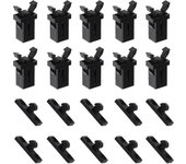 10 pares de tapa superior táctil Tapa Cerradura Cerradura Plástico Repuesto Reparación Negro Compatible con Brabantia 3 A 50 litros