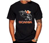 Crazy Top Tee Casual Men O-neck Casual T-shirts Scania Logo Men Round Neck Tops Black Size S 3xl Short-sleeve Tee Shirts Blacks Negro L