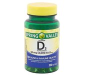Cápsulas blandas de vitamina D3 de Spring Valley, 2000 UI, 200 unidades