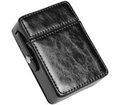 Unbrand Estuche de cigarrillos portátil de cuero PU con soporte para encendedor Estuche de almacenamiento antiarañazos simple Bolsa de tabaco prote...