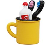 Casa de muñecas miniatura Match 1:6 y 1:12 Muñecas Cepillo de dientes de aleación realista Mini juego de tazas para juguetes de accesorios de casa ...