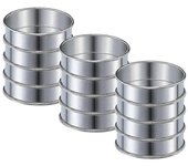 12 piezas Anillos de tarta doble laminada de 3,15 pulgadas Anillos de muffin redondos de acero inoxidable Anillos de metal Crumpet