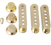 3x Guitarras Single Coil Pickup Cover & 1v2t Knob Switch Tip Golden