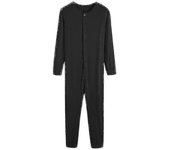 Hombres Manga Larga Mono de una pieza Pijama Ropa de dormir Playsuit Ropa de noche Negro L