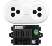Piezas de repuesto para vehículos modelo RC con control remoto para automóviles eléctricos para niños (control remoto + receptor de 6 V) Blanco y n...