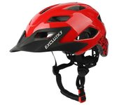 Casco para niños, casco de bicicleta para niños Casco de bicicleta para niños y niñas con casco de visera genial para 5-14 años rojo