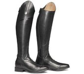 Botas de campo altas para mujer, botas de montar de cuero sintético con cremallera trasera Negro 39