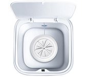 Ultrasonic Turbo 10L Rodillo Eléctrico Automático Mini Lavadora Herramienta de Lavado Portátil de Limpieza Rápida (Macaron Blanco)