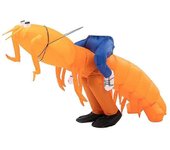 Camarones divertidos cosplay inflable disfraces actividades juguetes espectáculo escenario traje de actividad cosplay de halloween Naranja