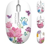 M101 ratón inalámbrico lindo ratón silencioso de la computadora con receptor USB, 2.4g 1600dpi ratón de viaje óptico inalámbrico compatible con ord...