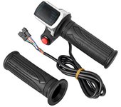 Acelerador universal de bicicleta eléctrica con manija de pantalla LCD Acelerador para scooter de aceleración giratoria de 36 V E- Negro