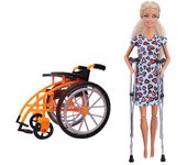 Muñecas Silla De Ruedas Y Muletas Mini Silla De Ruedas Plegable Modelo Juego De Simulación Muletas Juguetes Accesorios Para Lucha Libre Figuras De ...