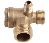 Válvula de retención del compresor de aire de 3 vías Conector de tubo roscado macho de cobre