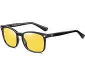 Gafas de conducción nocturna Gafas de protección UV antideslumbrantes para mujeres hombres con lentes polarizadas amarillas negro
