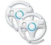 Yuzee Volante de carreras Mario Kart compatible con Nintendo Wii, paquete de 2 juegos de color blanco