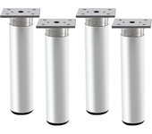 4pcs patas ajustables para muebles, patas de mesa de metal 200 mm mate astilla aleación de aluminio redondo sofá pies reemplazo