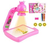 Wiuo Proyector de dibujo para niños tablero de dibujo de escritorio dibujo educativo juguetes para niños Rosa