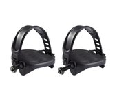 1 par de pedales de bicicleta estática con correas ajustables Accesorios para equipos de fitness Husillo largo de 12,7 mm