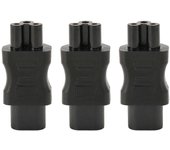 Adaptador de corriente IEC320 C8 a IEC320 C5 de 3 piezas Adaptador de toma de corriente IEC320 macho C8 a hembra C5 para zócalo UPS de chasis PDU