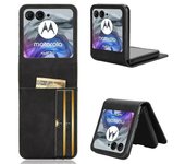 Para Motorola Razr 50 5G / Razr 2024 5G Funda de diseño separable ranura para tarjetas de cuero + cubierta de teléfono para PC Multicolor Style E