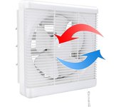 Extractor 200m / h 25w, Extractor de aire reversible de montaje en pared de dos vías Ventilación silenciosa para baño Cocina Ático Ventana Garaje 6...